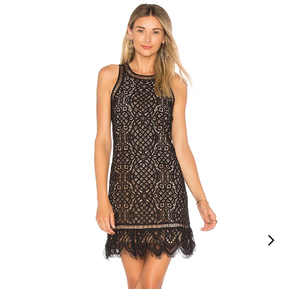 NEW Lovers + Friends Caspian Nights Black Lace Sleeveless Lined Dress Size Small
